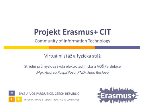 Erasmus+ na SPŠE a VOŠ Pardubice jako příklad dobré praxe 1-1