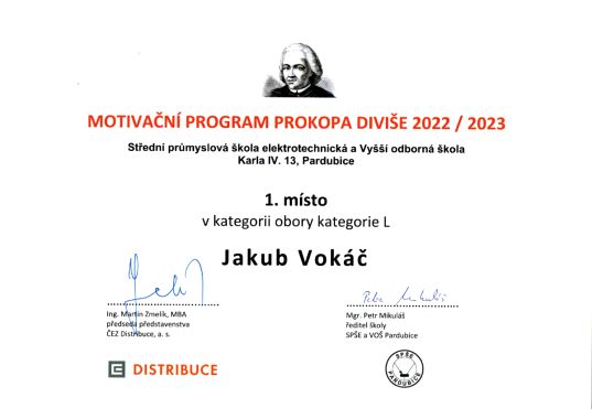 Předání ocenění Motivačního programu Prokopa Diviše 4-4