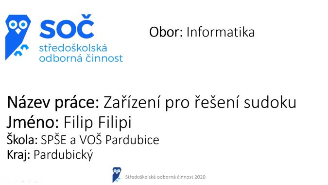 SOČ - Středoškolská odborná činnost 1-2